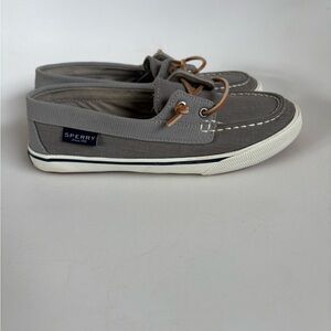 Sperry women’s size 6 topsider grey boat shoe sneaker memory foam
